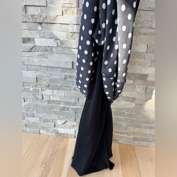 Runaway the Label Black and White Polka Dot Maxi Dress Valentines Day Dress S - Picture 15 of 16